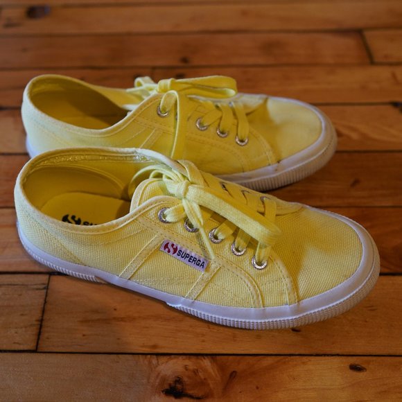 Yellow superga sneakers cheap